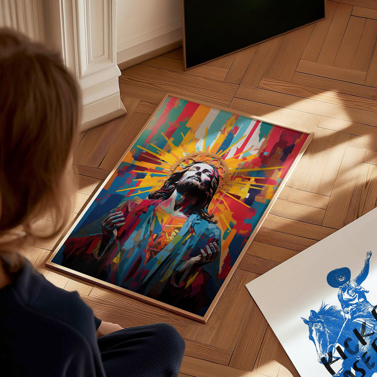 Jesus 01 Poster | Portraits Art Print — styled in an interior