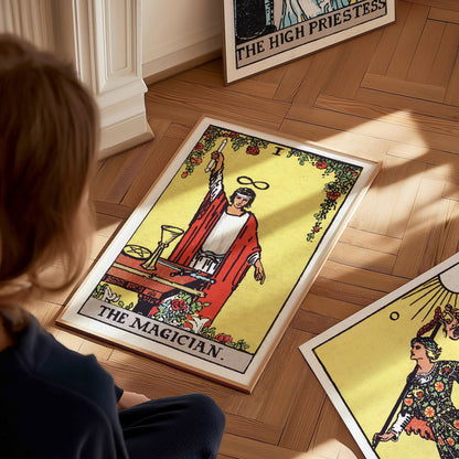 The Magician Poster | Tarot Art Print — styled in an interior
