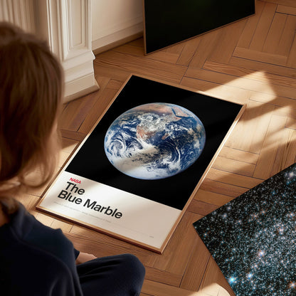 Blue Marble Poster | Nasa Art Print — styled in an interior