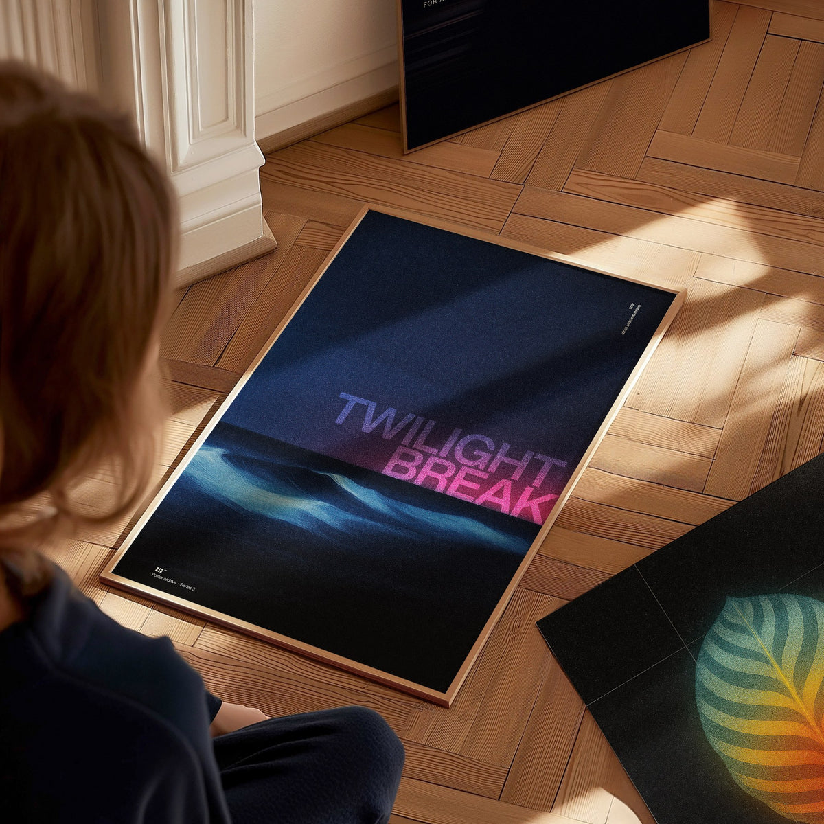 Twilight Break Poster | Exhibit Art Print — styled in an interior