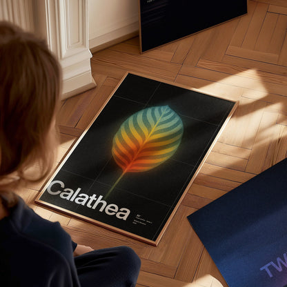 Calathea Poster | Exhibit Art Print — styled in an interior