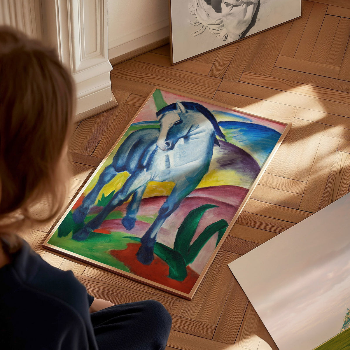 Blue Horse I - Franz Marc Poster | Classic Art Print — styled in an interior