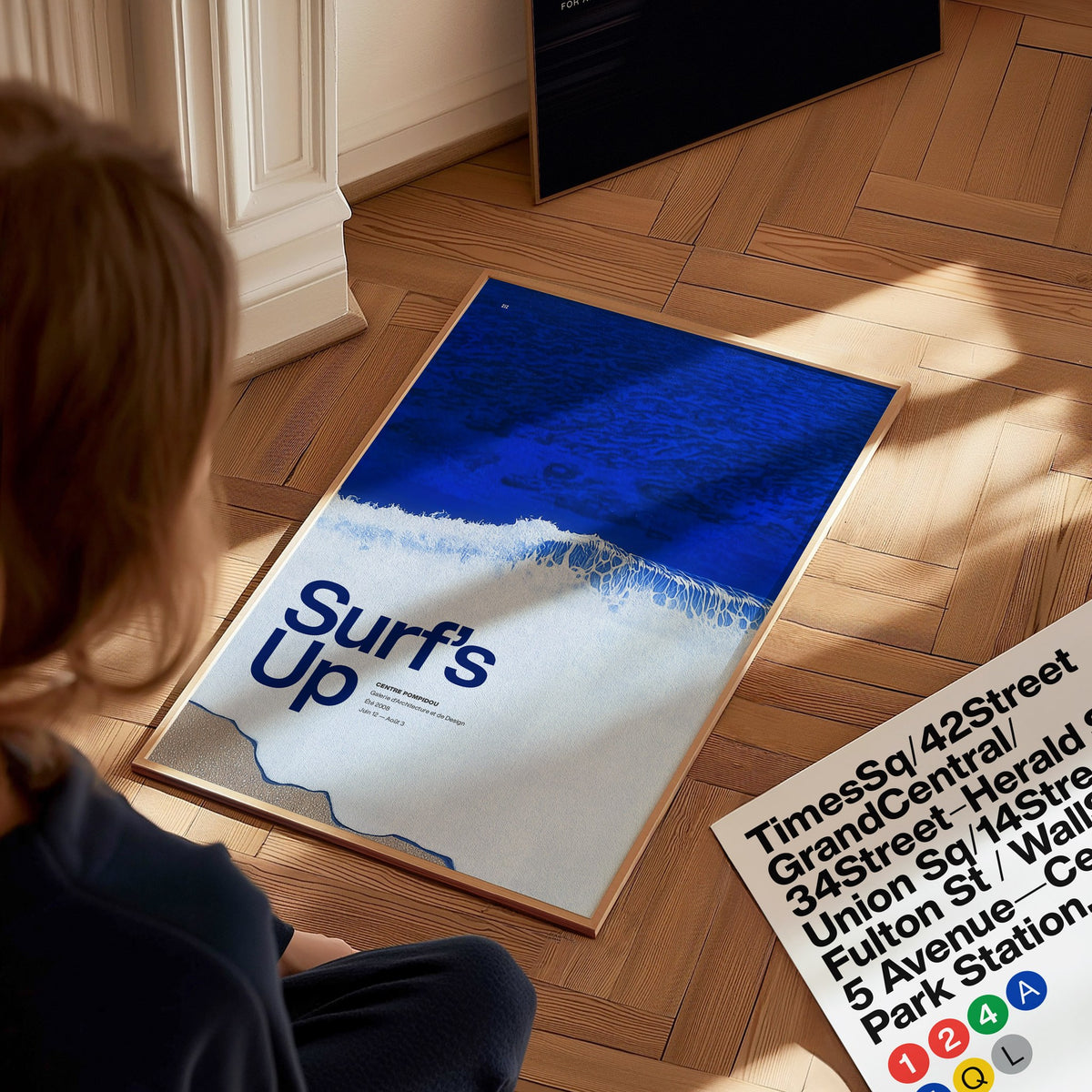 Surf Poster | Exhibit Art Print — styled in an interior