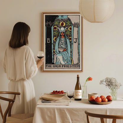 The High Priestess Poster | Tarot Art Print — styled in an interior