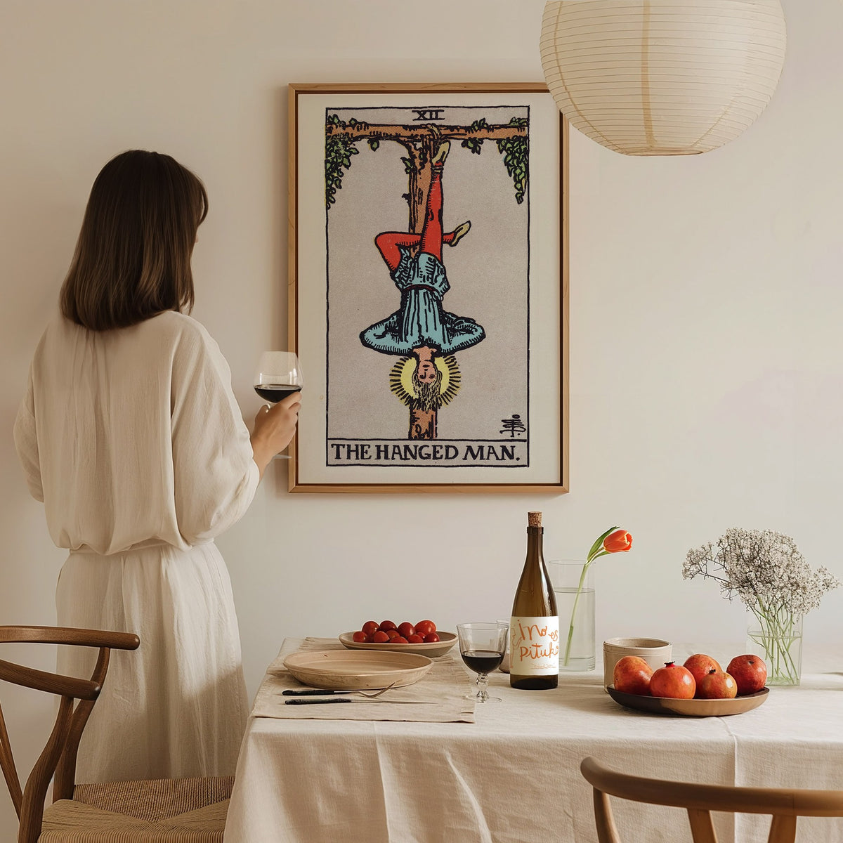 The Hanged Man v2 Poster | Tarot Art Print — styled in an interior