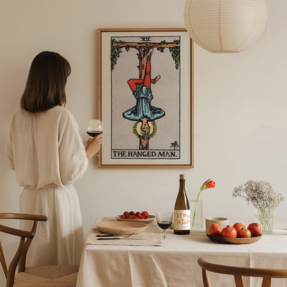 The Hanged Man v2 Poster | Tarot Art Print — styled in an interior