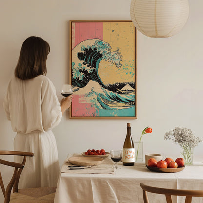 Hokusai Wave - Pop Poster | Travel Art Print — styled in an interior