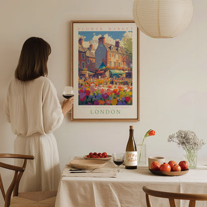 Flower Market London Poster | Floral and Plants Art Print — styled in an interior