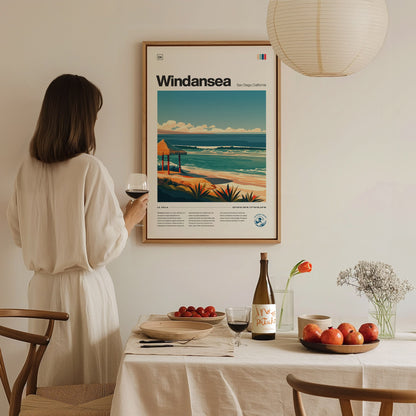 Windansea Poster | Surf Art Print — styled in an interior