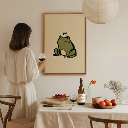 Frog Rules Poster | Olive and Cream Illustrative Art Print | Kids Room Wall Art — styled in an interior