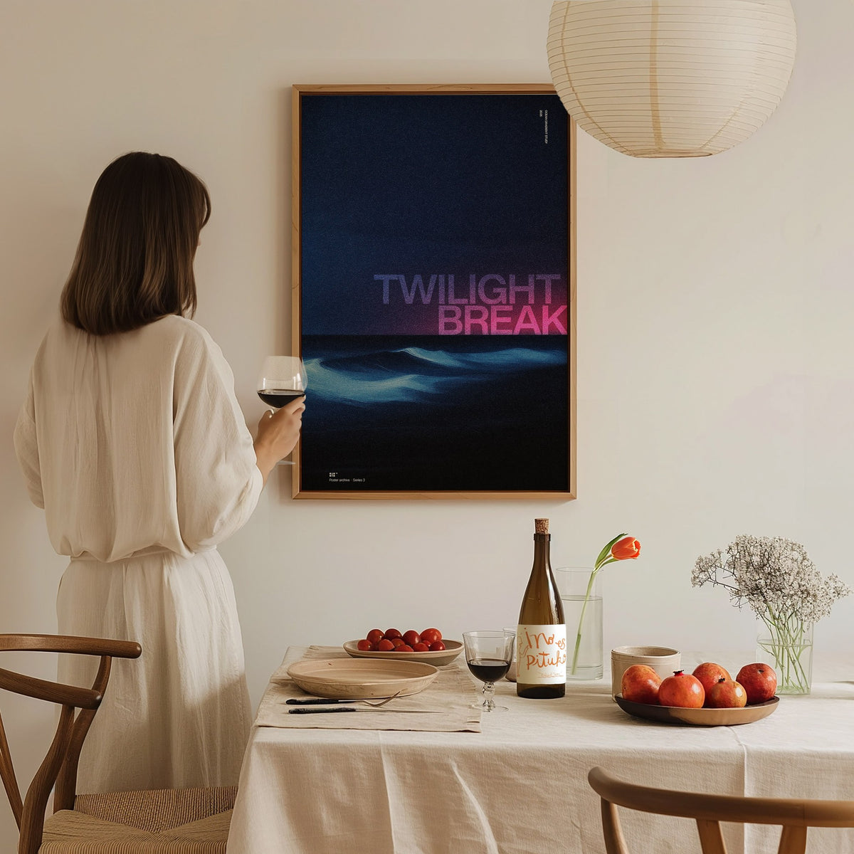 Twilight Break Poster | Exhibit Art Print — styled in an interior