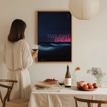 Twilight Break Poster | Exhibit Art Print — styled in an interior