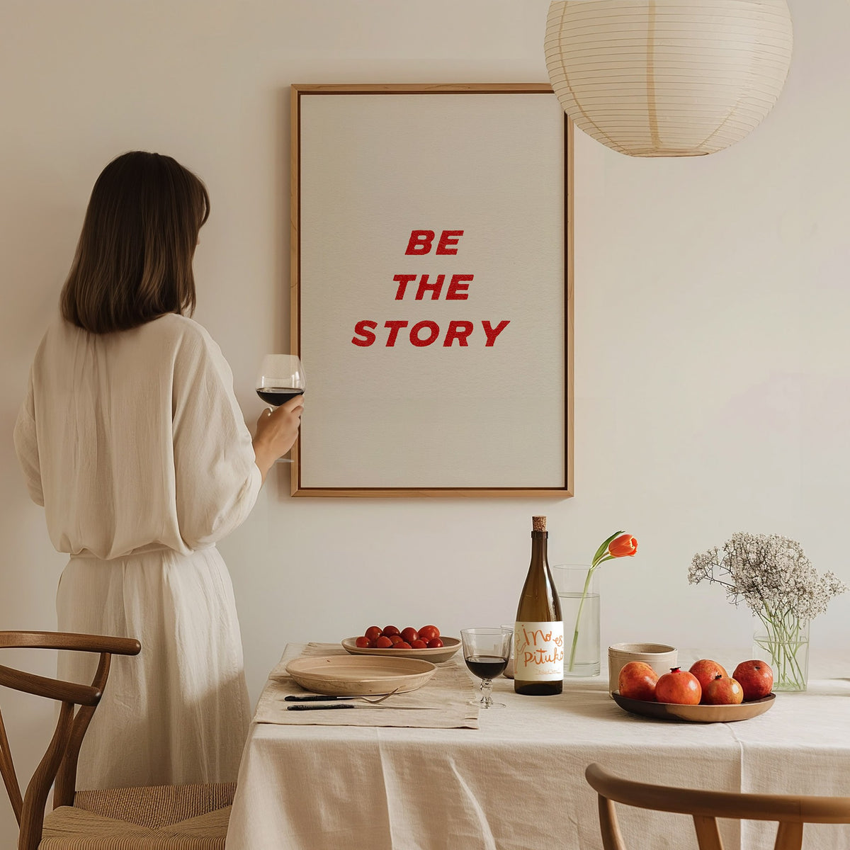 Be The Story Poster | Typography Art Print — styled in an interior