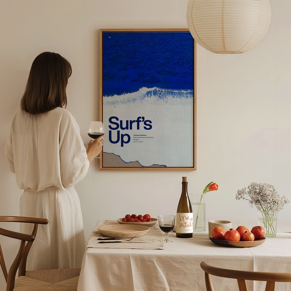 Surf Poster | Exhibit Art Print — styled in an interior