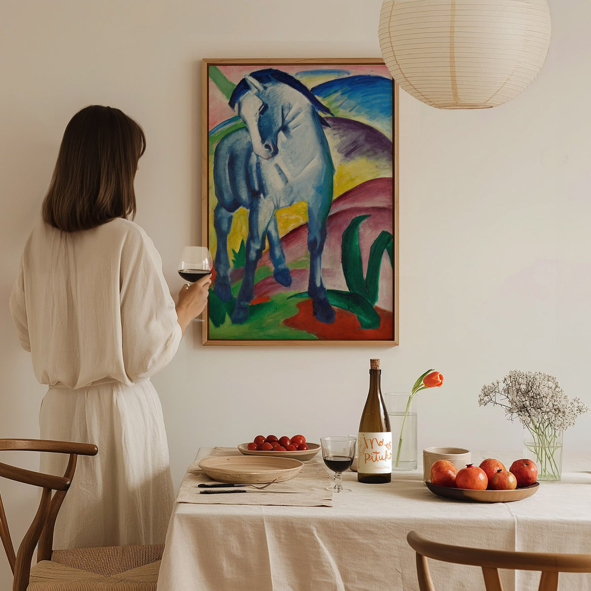 Blue Horse I - Franz Marc Poster | Classic Art Print — styled in an interior