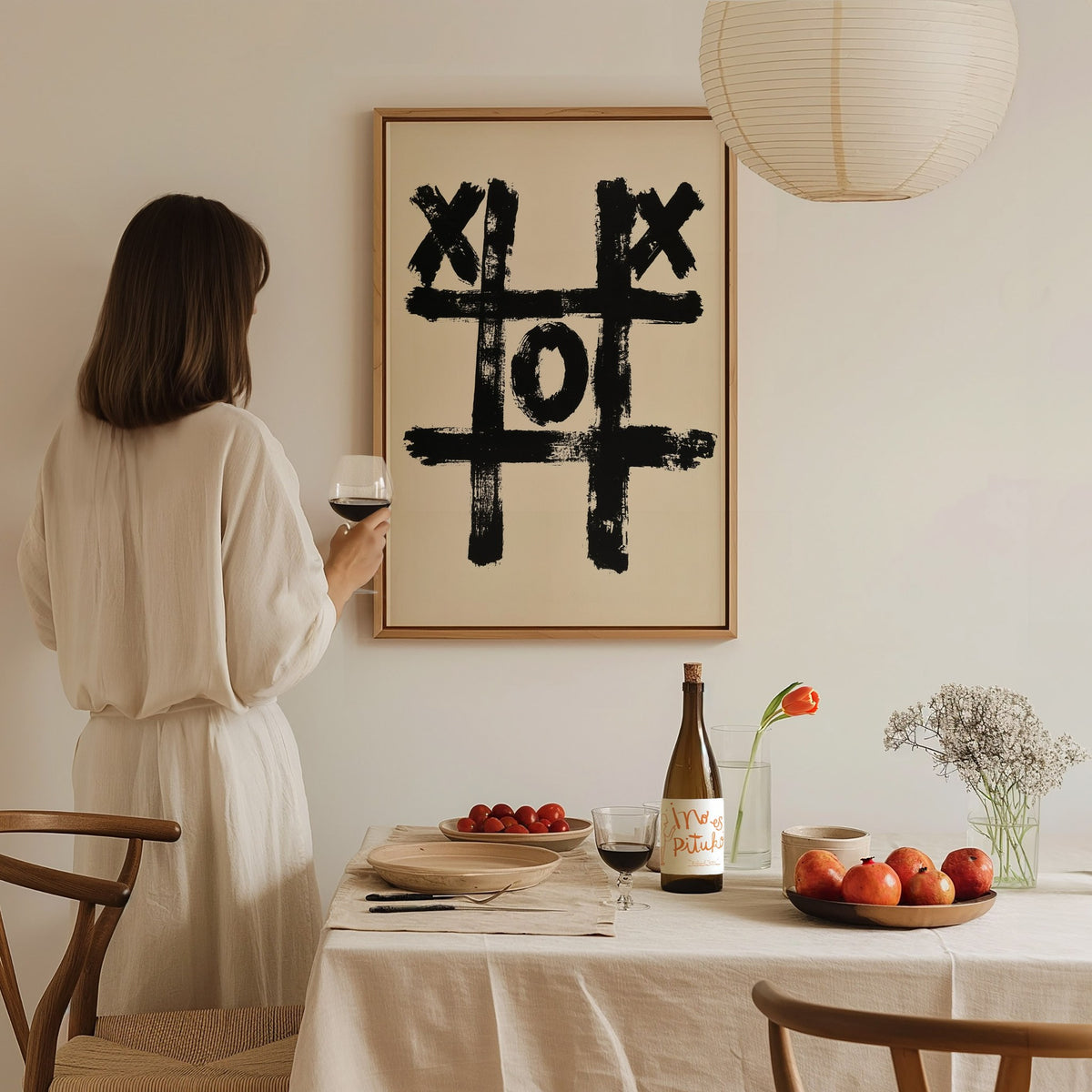 Losing Game Poster | Black and White Black and White Art Print | Game Room Wall Art — styled in an interior