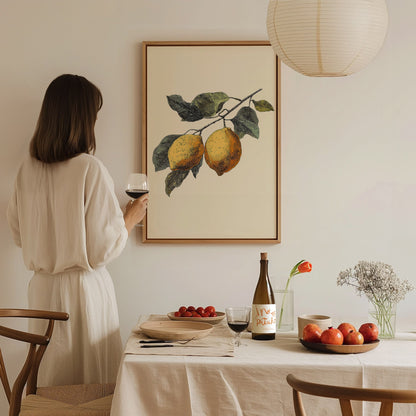Lemons 01 Poster | Floral and Plants Art Print — styled in an interior
