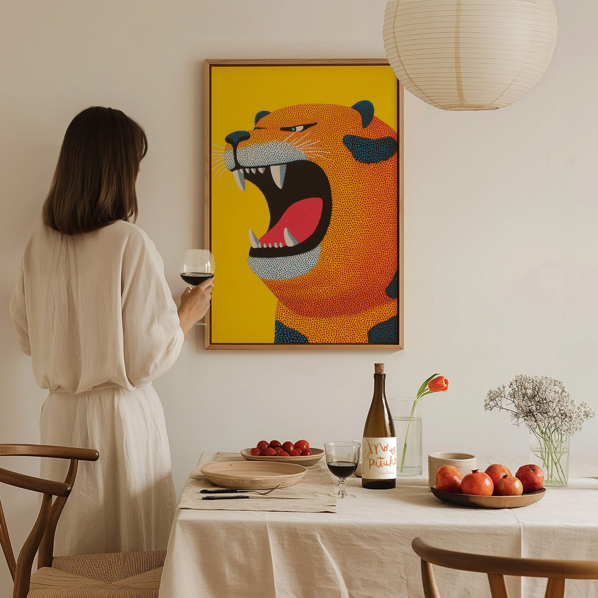 Roaring Tiger Poster | Kids Art Print — styled in an interior
