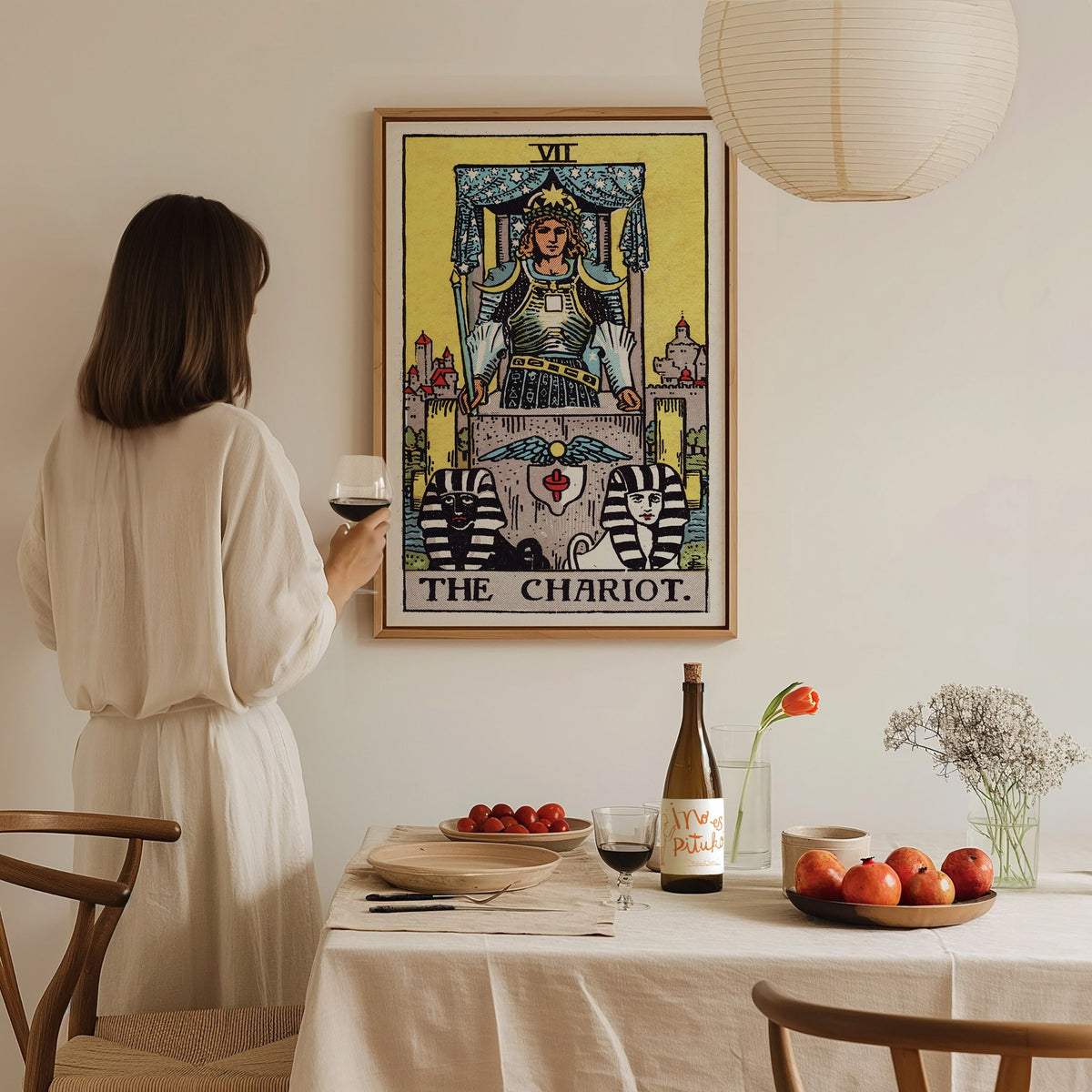 The Chariot Poster | Tarot Art Print — styled in an interior