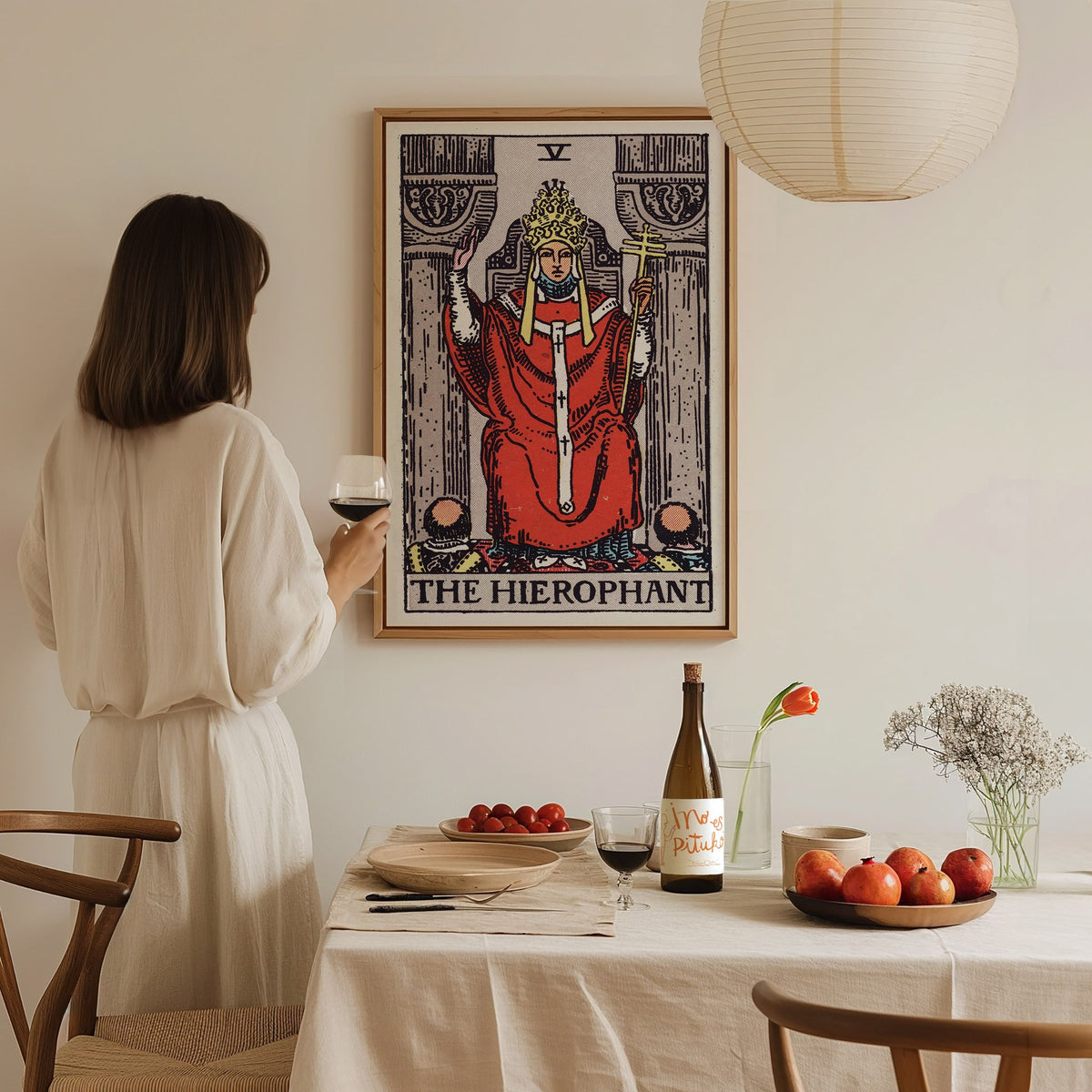 The Hierophant Poster | Tarot Art Print — styled in an interior