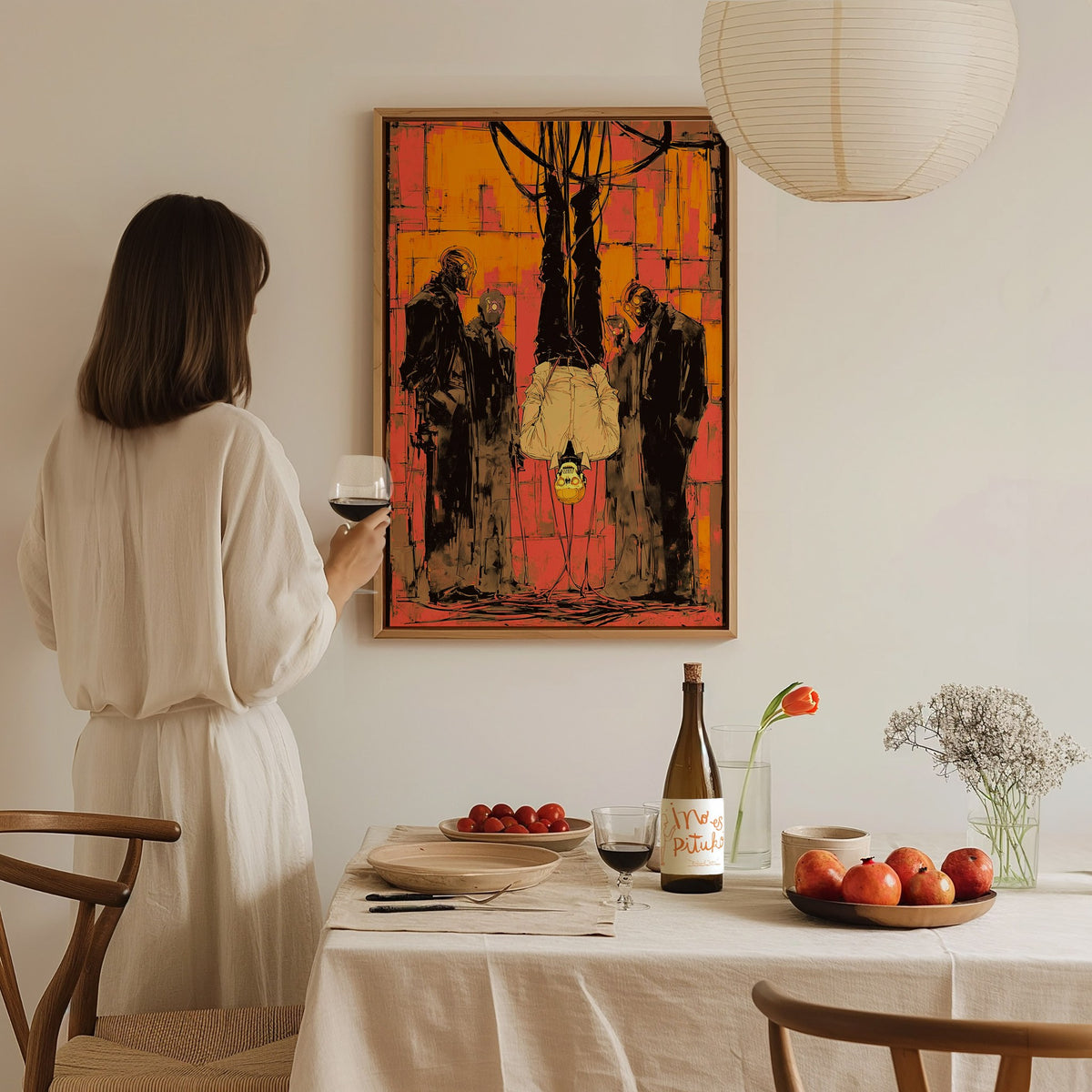 The Hanged Man Poster | Tarot Art Print — styled in an interior