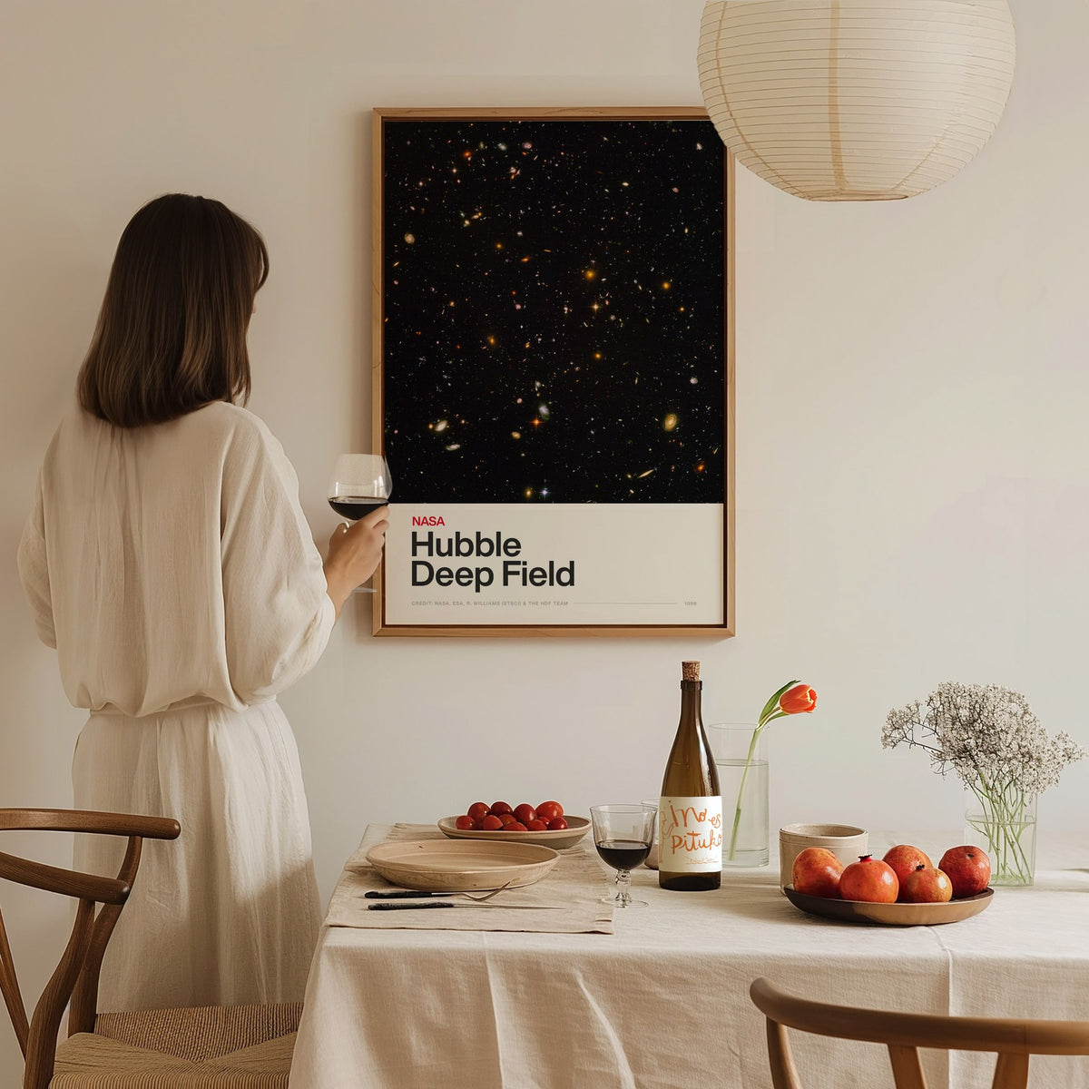 Hubble Deep Field Poster | Nasa Art Print — styled in an interior
