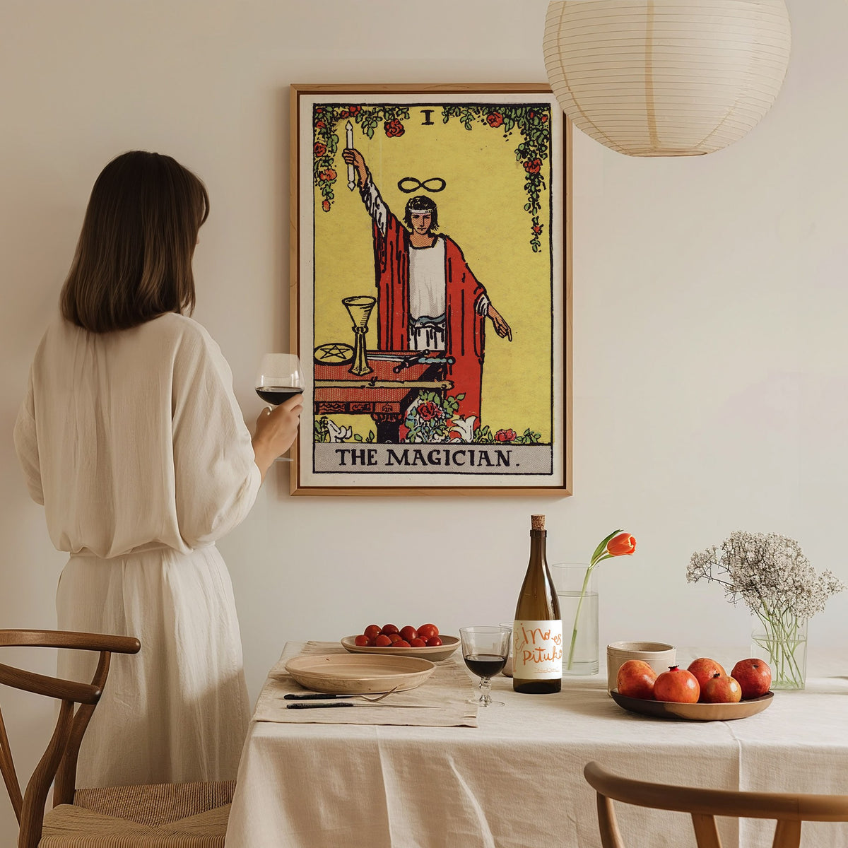The Magician Poster | Tarot Art Print — styled in an interior